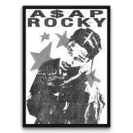 Plakat z ramą 50x70cm ASAP ROCKY Vintage Retro Raper Hip Hop Wystrój Pokój