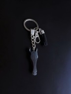 Brelok z hebanu Macassar głowa konia ręcznie robiony czarny premium