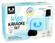 ZESTAW KARAOKE DLA DZIECI LED BLUETOOTH 2 MIKROFONY BEZPRZEWODOWE + GŁOŚNIK
