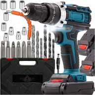 Wiertarko-wkrętarka akumulatorowa 21V niebieska 2 akumulatory 2.0Ah walizka