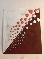 Oryginalny dwukolorowy abstrakcyjny obraz - gorący klej i farby akrylowe