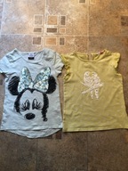 GEORGE UK MYSZKA I PAPUGI CEKINY T-SHIRTY 2 SZT