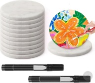 KAMIENIE DO MALOWANIA PŁASKIE 12x DLA DZIECI ZABAWA PŁASKIE BIAŁE MARKERY