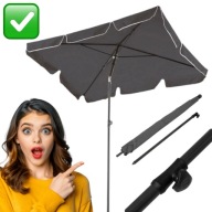 PARASOL OGRODOWY DUŻY SKŁADANY Z PODSTAWĄ WODOODPORNY CZARNY Z POKROWCEM