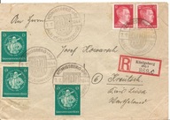 TRZECIA RZESZA -KRÓLEWIEC - koperta -obieg 1944 rok ozdobny stempel erka