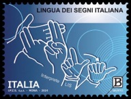 Włochy 2024 Znaczek 4682 ** język migowy niesłyszący niepełnosprawni