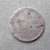 ZABORY, 2 Złote 30 Kopiejek 1836 MW, ładna, zawinięta "6", rzadkość!!