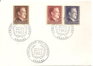 GENERALNE GUBERNATORSTWO-stempel ozdobny nr 20 na kartce znaczki 89-91