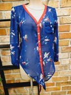 Dunnes koszula bluzka ptaki ptaszki szyfon boho folk r 40