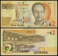 BNA - GHANA 2 Cedis 2013 AX 503 999 3 # P37Ab # VF+