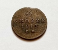 3 GROSZE 1812 , KSIĘSTWO WARSZAWSKIE - 140