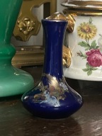 VINTAGE KUTANI STYLE JAPAN KOBALTOWY WAZONIK PTAKI