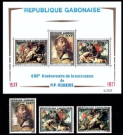 **GABON 643-645 BL.32 = 11,5E - PETER PAUL RUBENS 1977