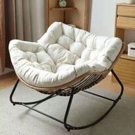Luksusowe Krzesło Fotel bujany Super wygodne idealne do salonu XXL BIAŁY