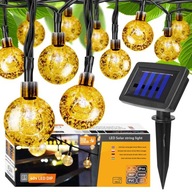 GIRLANDA SOLARNA OGRODOWA 5m 20x KULKI LED Świetlna Lampki Solarne Ogrodowe