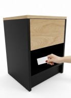 Szafka Nocna DĄB HIKORA ukryty schowek na kartę Tajna szafka RFID Nakastlik