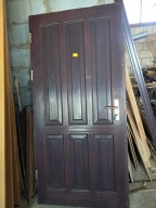 DRZWI Zewnętrzne Drewniane Sosnowe Wejściowe Pełne 100x209cm