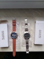 Męski zegarek srebrny uniwersalny 2 zegarki w cenie jednego Nowe