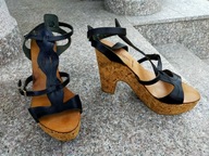 PRIMA MODA 38 wygodne sandały na platformie skóra