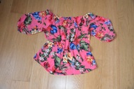 bluzka różowa w kwiaty/hiszpanka 46/48