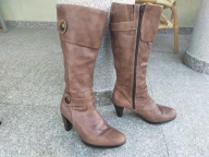 SAMOA nr 39 wygodne włoskie kozaki skóra jak nowe