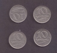 Łotwa - 10 Santimu - 1922 rok - 4 monety