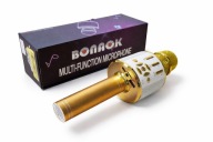 BONAOK Mikrofon Karaoke Bluetooth Magiczny Głośnik LED Złoty