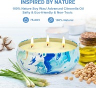 Świeca Citronella z pokrywką - 1 sztuka po 340 gr naturalne długo pachną