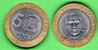 (1DO10) Dominikana 5 peso, 2002 KM# 89
