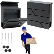 Skrzynka Pocztowa Na Listy Pocztę Duża Antracyt A4 Stal