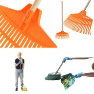 Grabie ogrodowe do liści trawy z kijem 21 zębów trzon grabki lekkie plastik