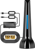 Antena wewnętrzna DVB-T2 ze wzmacniaczem – Odbiór 360°, Zasięg do 120 km