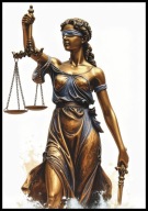 A3 PLAKAT PRAWNICZY DLA PRAWNIKA DO KANCELARII PRAWO TEMIDA BRĄZ