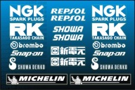 18szt Naklejki sponsorskie na pługi Ścigacz, 18 Kolorów, NGK RK, Rozmiar XL