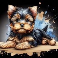 PANEL z nadrukiem na torbę, tk. wodoodporna 45/45cm York yorkshire terrier