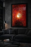 ŻAR - Obraz 3D - Żywica - 89 cm x 59 cm x 3cm - do salonu, studio tatuażu