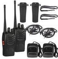ZESTAW 2X KRÓTKOFALÓWKA WALKIE TALKIE DUŻY ZASIĘG 6 KM DUŻA MOC SŁUCHAWKI