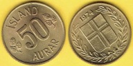 ISLANDIA 50 AURAR 1974 r.