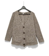 Damski Sweter Kardigan Gruby Splot Szary Melanż Vila |R. XS