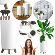 DONICZKA DONICA OGRODOWA BIAŁA WYSOKA KWIETNIK STOJĄCY NA NÓŻKACH DO DOMU