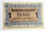 Banknot 1 rubel Poznań 1916 klauzula "nabywa"