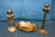 STARE ŚWIECZNIKI MOSIĘŻNE + ŻARDINIERA