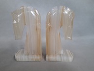 PODPÓRKI DO KSIĄŻEK Z ONYKSU GŁOWY KONI