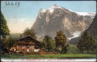 Grindelwald (1037 m) - Chalet mit Wetterhorn (3703 m) Photoglob Zürich 1907