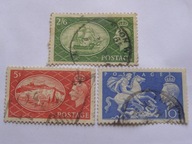 W. Brytania - widoki - król Jerzy VI - Mi. 251-53 niekomplet - kasowane