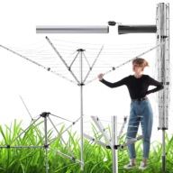 DUŻA SUSZARKA NA PRANIE OGRODOWA OBROTOWA ZEWNĘTRZNA XXL 50 m Z KOTWĄ