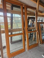 DRZWI/OKNA Balkonowe Drewniane Sosnowe 86x228cm 2 sztuki okno