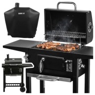 GRILL WĘGLOWY OGRODOWY Z POKRYWĄ ŻELIWNĄ RUSZT POKROWIEC