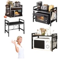 PÓŁKA KUCHENNA STOJĄCA NAROŻNA NA BLAT NABLATOWA NA MIKROFALE TELESKOPOWA