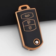 Czarno-złote etui kluczyka MAZDA 2 3 5 6 CX-7 CX-9 RX-8 MX-5 - 3 przyciski